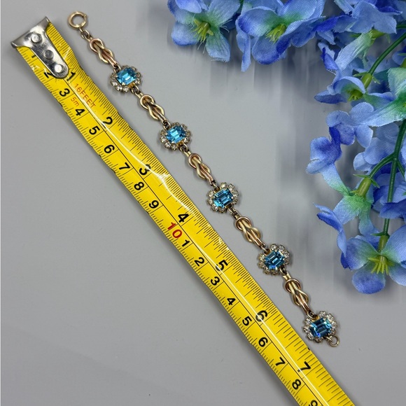 12K 1/20 GF Vintage Austrian Crystal Tennis Bracelet - Picture 5 of 8